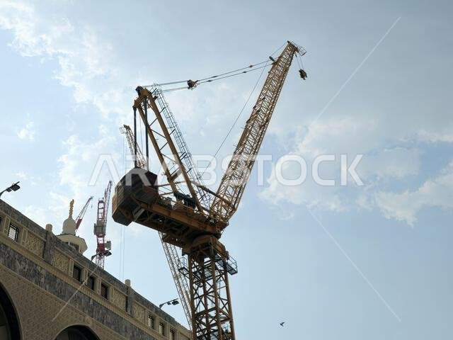 Mecca, Saudi Arabia, June 5 2024: A construction site with cranes and new building in Mecca Makkah al-Mukarramah, Makkah city, the capital of Mecca Pr