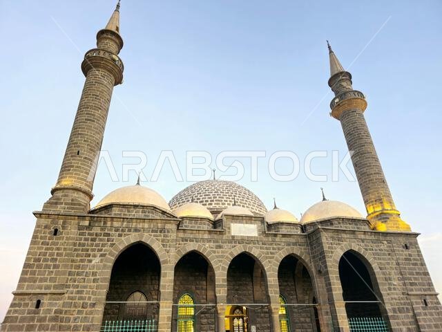 Medina, Saudi Arabia, June 28 2024: The Anbariya Mosque, the Hamidiye Mosque, is a mosque built by the Ottoman Turks in Medina, Built in 1908 by the O