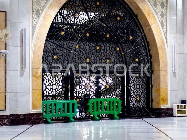 Mecca, Saudi Arabia, June 4 2024: Details of Al Masjid al-Haram, the Sacred Mosque or the Great Mosque of Mecca, is considered to be the most signific