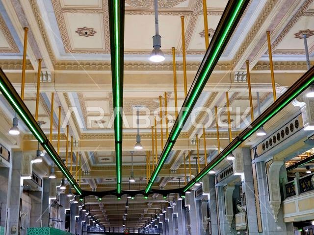 Mecca, Saudi Arabia, June 4 2024: Muslims travel back and forth between Safa and Marwa 7 times in Hajj Umrah, two small hills, connected to the larger Mecca, Saudi Arabia, June 4 2024: Muslims travel back and forth between Safa and Marwa 7 times in Hajj Umrah, two small hills, connected to the larger