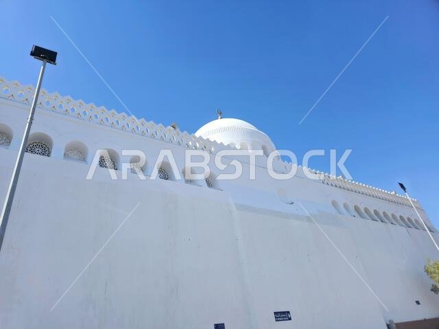 The Exterior of The Masjid Al Qiblatayn Mosque of the Two Qiblas, contained two mihrabs (niches indicating the qibla) in different directions, Qibla c