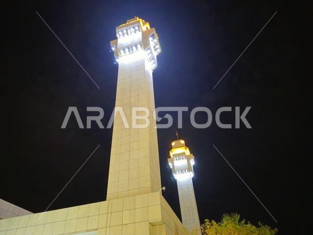Mecca, Saudi Arabia, June 12 2024: Exterior of Masjid Al-Taneem, Aisha mosque, about 8 kilometers from Kaaba, It is a boundary of the Ḥaram, therefore