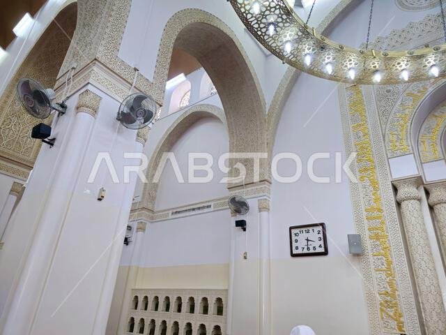 Medina, Saudi Arabia, June 27 2024: The Masjid Al Qiblatayn Mosque of the Two Qiblas, contained two mihrabs (niches indicating the qibla) in different Medina, Saudi Arabia, June 27 2024: The Masjid Al Qiblatayn Mosque of the Two Qiblas, contained two mihrabs (niches indicating the qibla) in different
