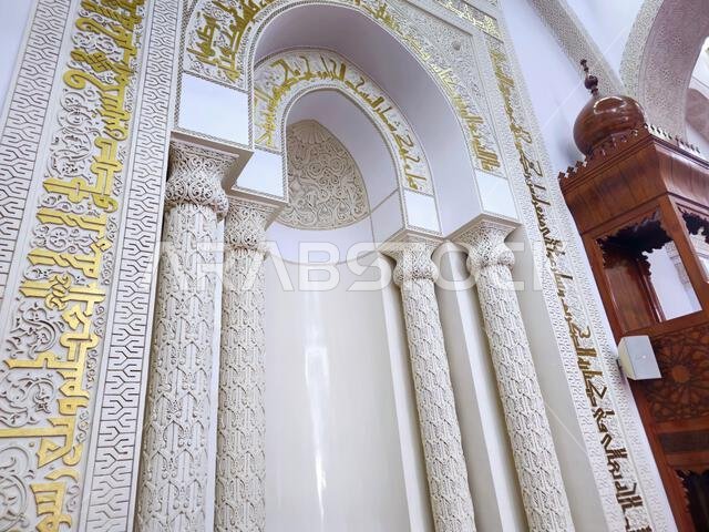 New Qibla towards Al Kaaba after the change from Aqsa mosque, The Masjid Al Qiblatayn Mosque of the Two Qiblas, contained two mihrabs (niches indicati