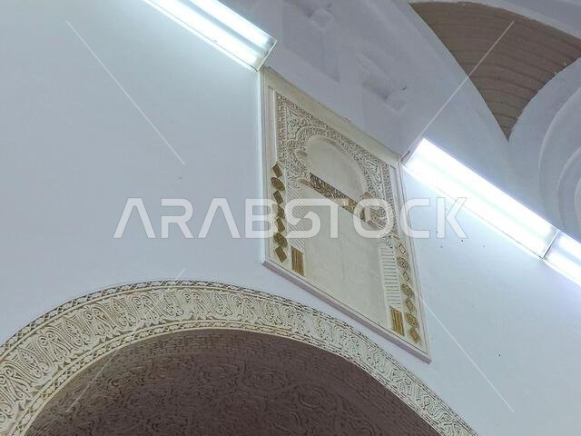 The old Qibla towards Al Aqsa mosque before the change to Kaaba, The Masjid Al Qiblatayn Mosque of the Two Qiblas, contained two mihrabs (niches indic