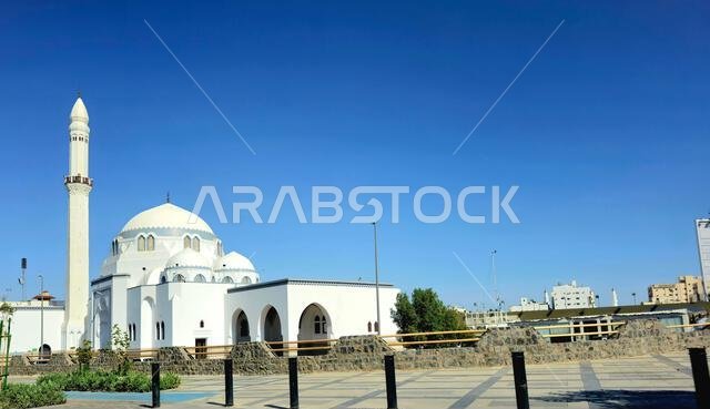 Medina, Saudi Arabia, June 27 2024: Al Jumah Jum'ah Friday mosque, Masjid Al Wadi or Bani Salim, where prophet Mohamed peace be upon him performed the