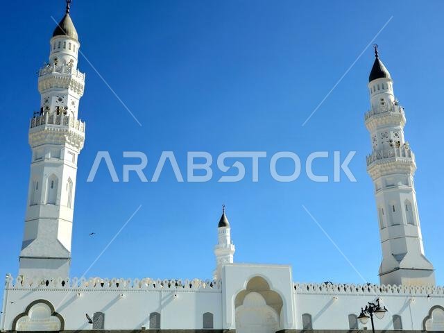 The Quba Mosque, thought to be the first mosque in the world, built on the first day of Muhammad peace be upon him emigration to Medina, where the 1st