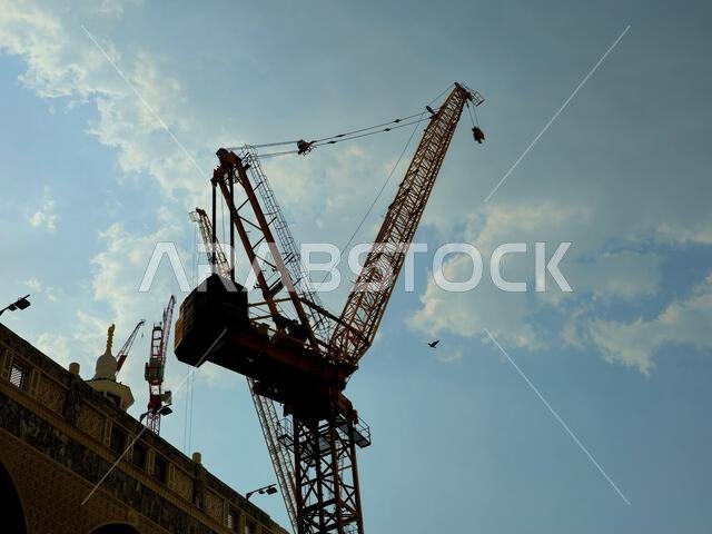 Mecca, Saudi Arabia, June 5 2024: A construction site with cranes and new building in Mecca Makkah al-Mukarramah, Makkah city, the capital of Mecca Pr
