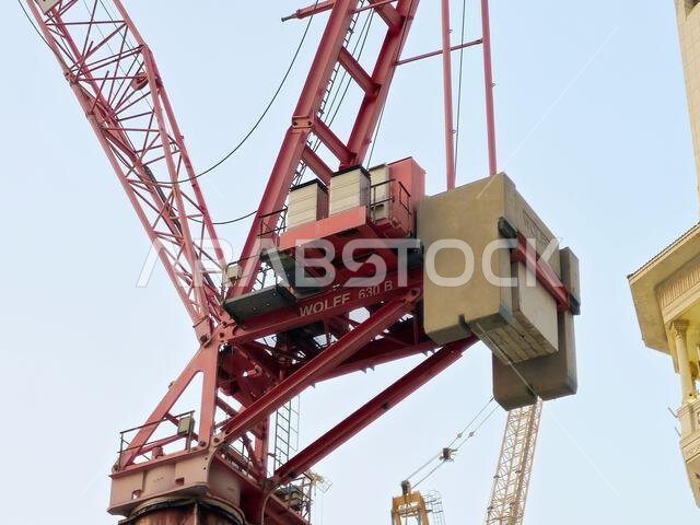 Mecca, Saudi Arabia, June 4 2024: A construction site with cranes and new building in Mecca Makkah al-Mukarramah, Makkah city, the capital of Mecca Pr