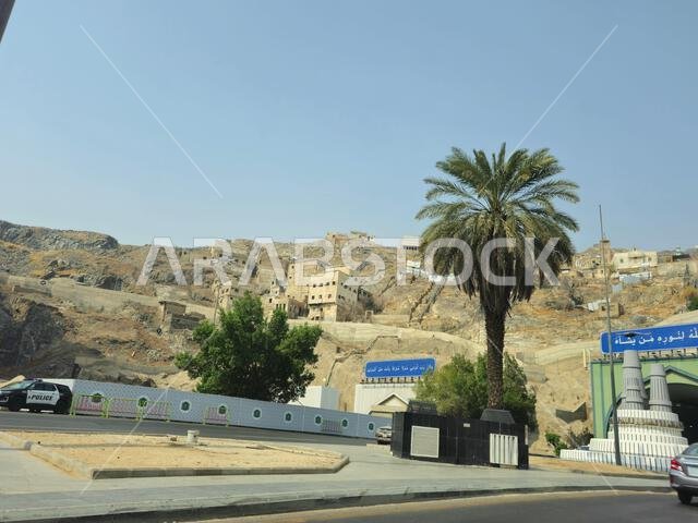 Mecca, Saudi Arabia, June 8 2024: The mountains of Makkah, Mecca is the capital of Mecca Province in the Hejaz region of western Saudi Arabia and the Mecca, Saudi Arabia, June 8 2024: The mountains of Makkah, Mecca is the capital of Mecca Province in the Hejaz region of western Saudi Arabia and the
