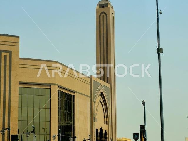 Mecca, Saudi Arabia, June 8 2024: A mosque in the streets of Makkah, the capital of Mecca Province in the Hejaz region of western Saudi Arabia and the Mecca, Saudi Arabia, June 8 2024: A mosque in the streets of Makkah, the capital of Mecca Province in the Hejaz region of western Saudi Arabia and the