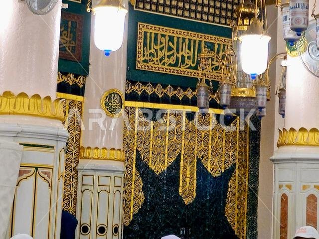 Al Rawdah Al Sharefa or Sacred Garden, the area between Prophet Muhammad’s grave and his pulpit, Al-Rawdah Al-Sharifah in Al Masjid Al Nabawi prophet
