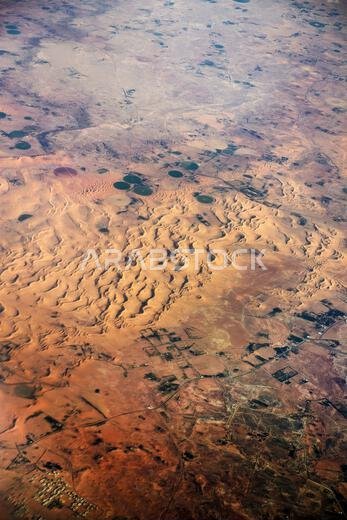 Aerial view of the Arabian desert in Saudi Arabia.