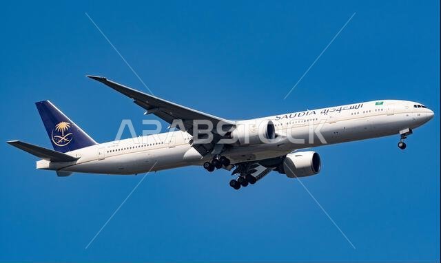 Saudia Boeing 777-3FG(ER) HZ-AK38 overflies Windsor Great Park prior to landing at Heathrow Airport, 07/08/2024. Credit JTW Aviation Images / Alamy.