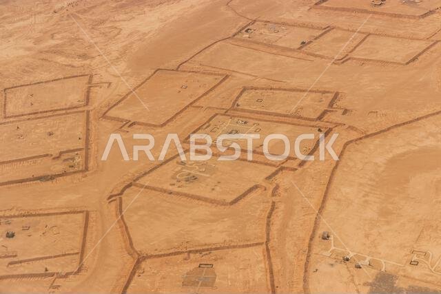Aerial view of camps near Riyadh, Saudi Arabia