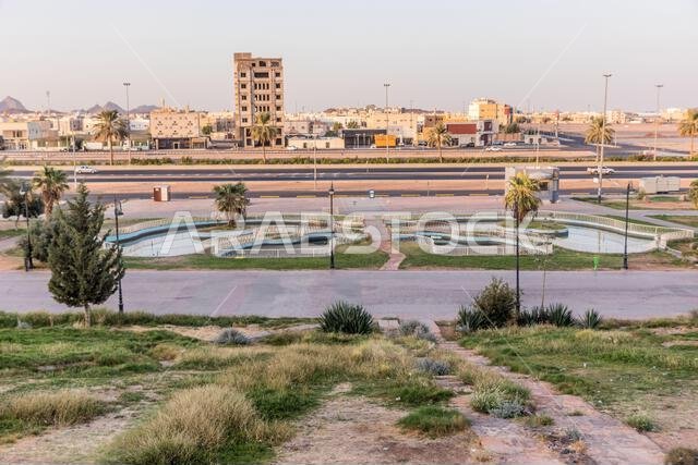 حديقة الأمير سعود بن عبدالمحسن وطريق الملك فهد بن عبد العزيز في حائل، المملكة العربية السعودية