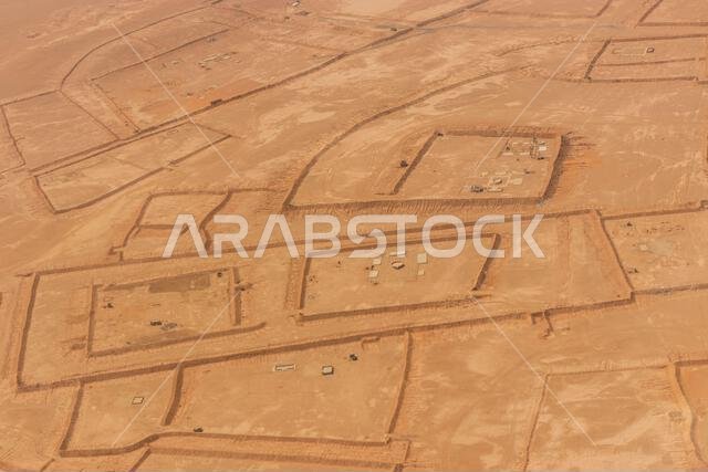 Aerial view of camps near Riyadh, Saudi Arabia