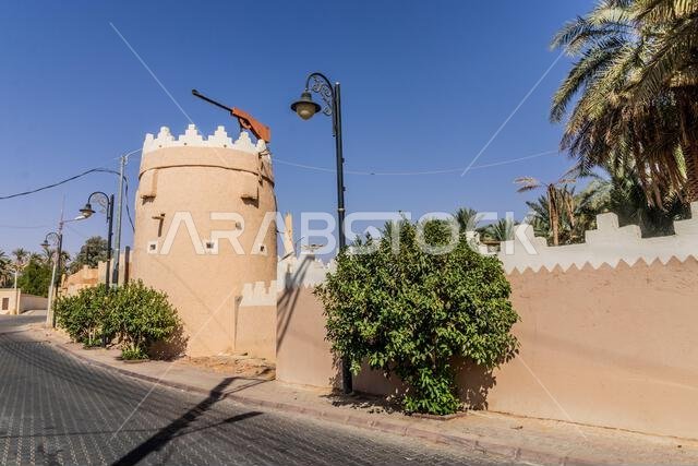 Mud brick wall and tower in Jubbah, Saudi Arabia Mud brick wall and tower in Jubbah, Saudi Arabia