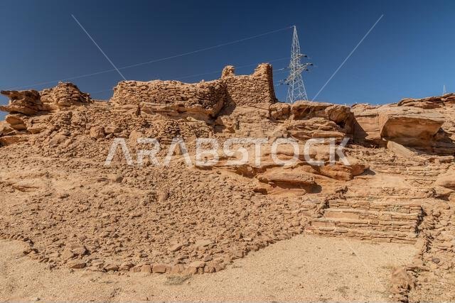 أطلال قلعة قدير في سكاكا، المملكة العربية السعودية