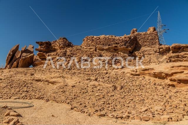أطلال قلعة قدير في سكاكا، المملكة العربية السعودية
