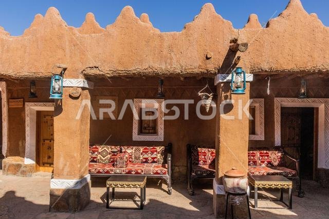 منظر لمقهى تقليدي في سكاكا، المملكة العربية السعودية