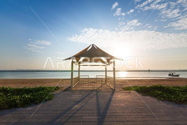 Stunning sunrise at Dammam Corniche in Saudi Arabia