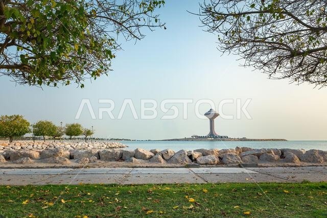 منظر صباحي خارجي على كورنيش الخبر. المملكة العربية السعودية.