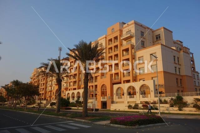 Beachside apartment blocks, King Abdullah Economic City, Saudi Arabia. No MR or PR