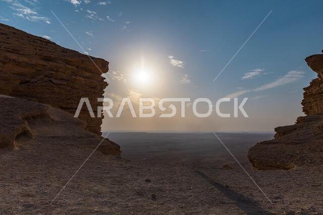 Edge of the World, a natural landmark and popular tourist destination near Riyadh -Saudi Arabia.