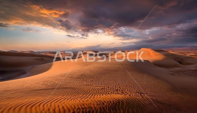 Beautiful desert sunrise view near Tabuk,Saudi Arabia
