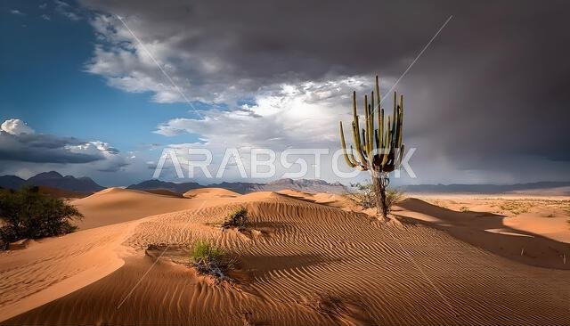Beautiful desert sunrise view near Tabuk,Saudi Arabia
