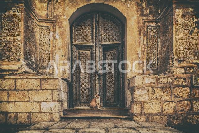 Entrance to one of the heritage houses in historic Jeddah, western Saudi Arabia.