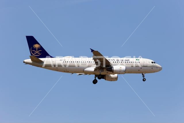 A Saudi Arabian Airlines Airbus 320 landing at Frankfurt Rhein-Main Int'l Airport. Skytrax, the international air transport rating organization, named Saudia, the national flag carrier of Saudi Arabia, The World's Most Improved Airline in 2024. Saudia got this title for the third time.