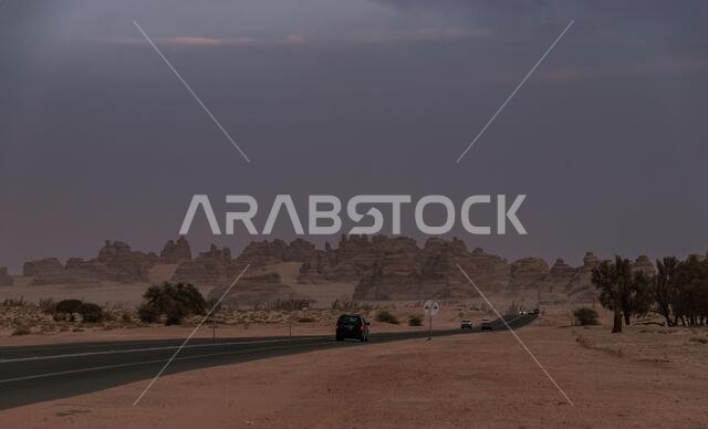 منظر تبوك أثناء غروب الشمس
