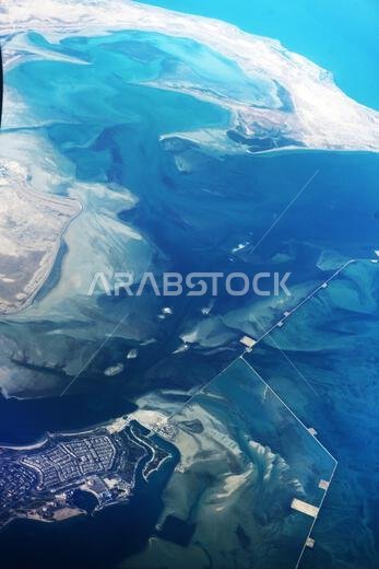 منظر جوي لمدينة الجبيل، المملكة العربية السعودية.