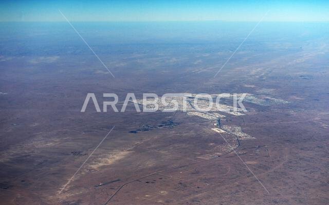 صورة جوية لحفر الباطن في المملكة العربية السعودية.