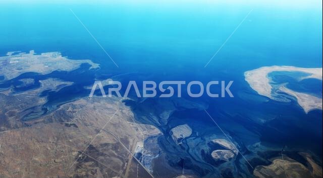 Aerial view of Ras Al Khair and the Jubail Marine Area in Saudi Arabia.