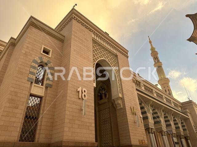 المدينة المنورة المملكة العربية السعودية - 1 يناير 2025: مسجد النبي محمد - المسجد النبوي - المدينة المنورة - المملكة العربية السعودية