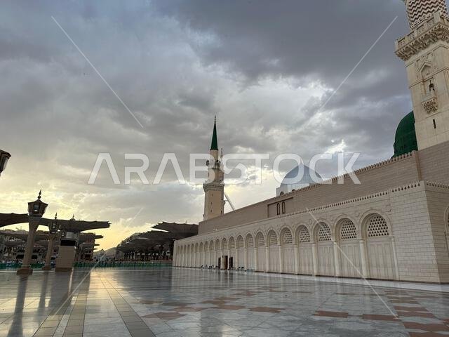 Medina  Saudi Arabia - Jan 1 2025: Prophet Mohammed Mosque - Al Masjid an Nabawi - Medina - Saudi Arabia