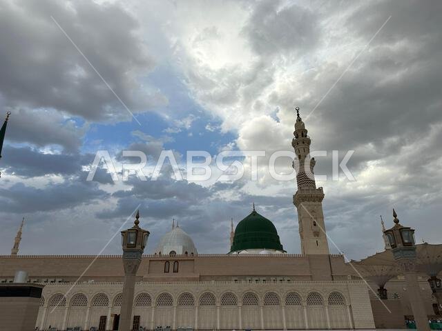Medina  Saudi Arabia - Jan 1 2025: Prophet Mohammed Mosque - Al Masjid an Nabawi - Medina - Saudi Arabia