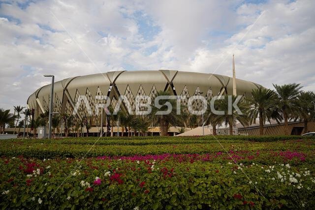 A general view from outside of the King Abdullah Sports City stadium ahead of the Spanish Super Cup final match El Clasico between FC Barcelona and Real Madrid.
