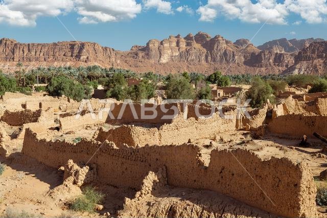 Ruins of AlUla Old Town Ancient Mud-Brick Village in Saudi Arabia