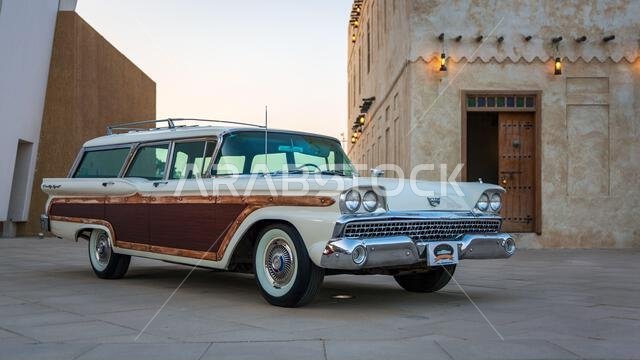 An old classic car at the Qatif Car Show in Qatif, Saudi Arabia, on December 14, 2024.