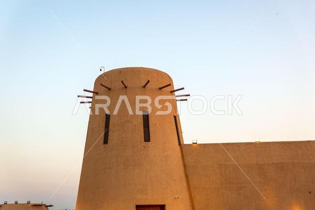 Traditional mud architecture in a heritage town in Saudi Arabia.