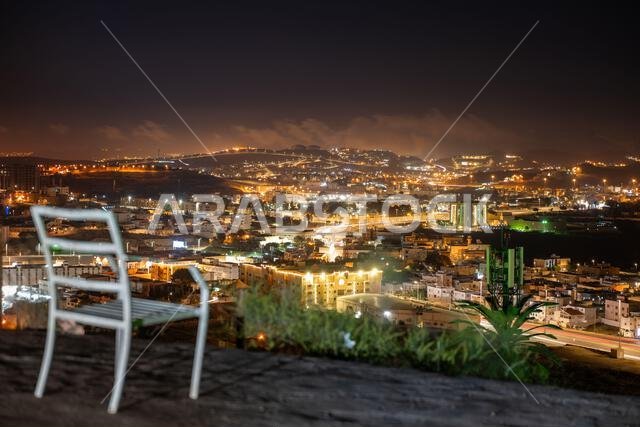 Abha City at Night A Stunning Skyline of Lights