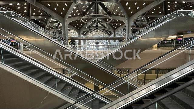 Mecca, Saudi Arabia - Jan 9, 2025 : Haramain High-Speed Railway station in Makkah offers modern transportation, connecting key cities for pilgrims Mecca, Saudi Arabia - Jan 9, 2025 : Haramain High-Speed Railway station in Makkah offers modern transportation, connecting key cities for pilgrims