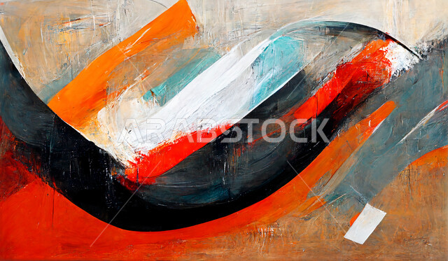 صورة مقربة للوحة فنية ابداعية ، مزيج من الالوان والاشكال الخطية ،  لوحة تجريدية ، رسوم فنية ، فن تشكيلي ، لوحة فنية جدارية ، لوحات رسم ، معارض و فنون 