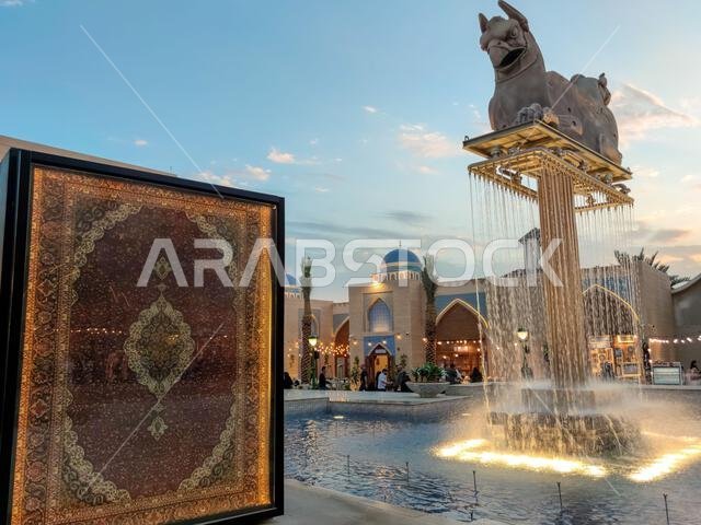 الرياض، المملكة العربية السعودية - 25 ديسمبر 2025: يقدم بوليفارد وورلد في الرياض، المملكة العربية السعودية، تجارب ثقافية مميزة مع سجادة عملاقة مضاءة ونافورة. الرياض، المملكة العربية السعودية - 25 ديسمبر 2025: يقدم بوليفارد وورلد في الرياض، المملكة العربية السعودية، تجارب ثقافية مميزة مع سجادة عملاقة مضاءة ونافورة.