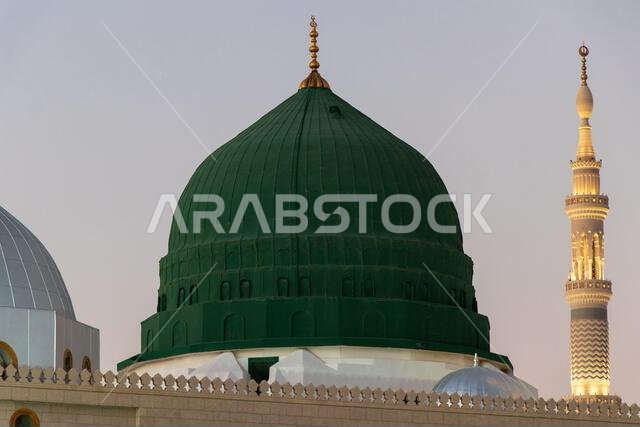 The Green Dome of Prophet Mosque, Al Masjid an Nabawi.