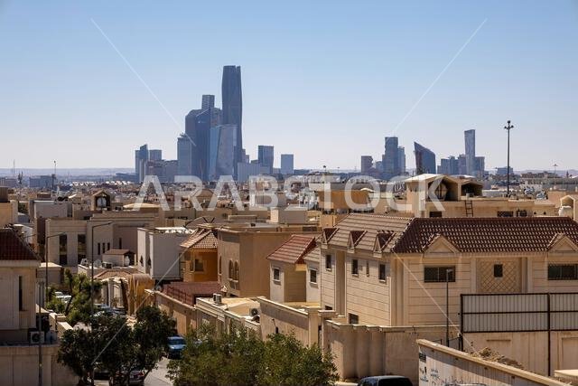 Beautiful New Riyadh Skyline after sunset. Riyadh city towers in Saudi Arabia